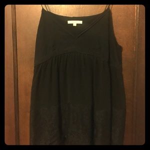 Lot of 2 Madewell silk lace hem tanks